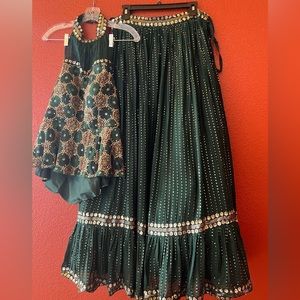 Deep green lengha!